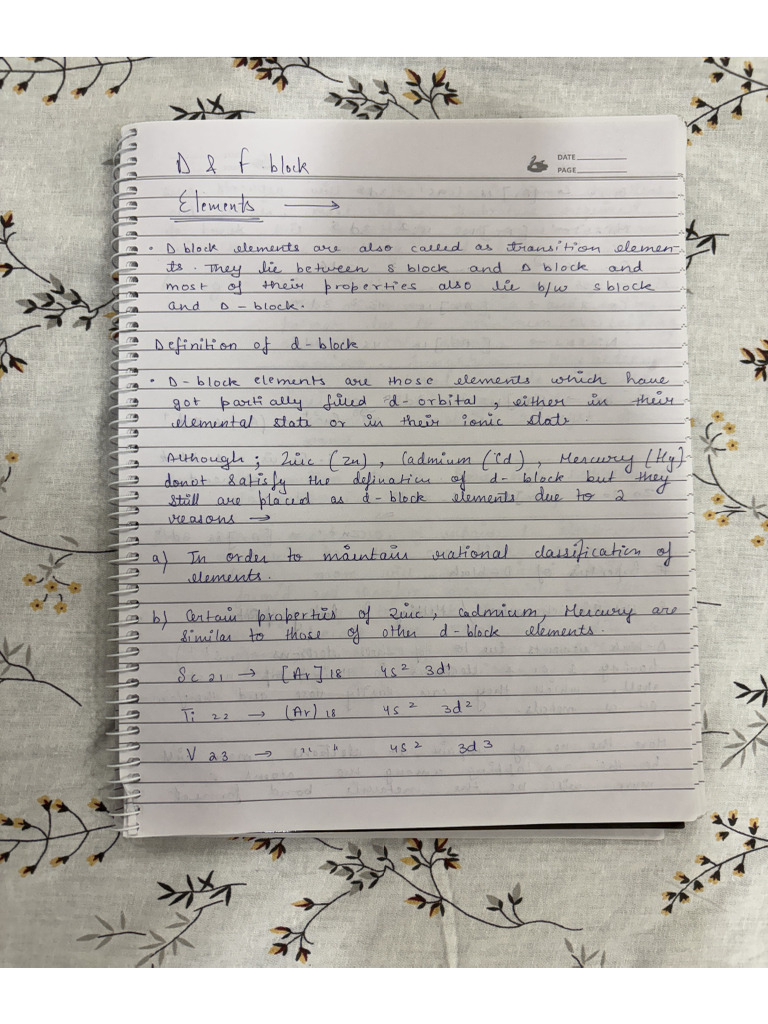 D and F Block Handwritten Notes | PDF