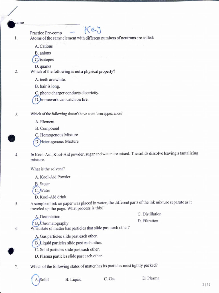 Practice Pre Comp NO KEY | PDF