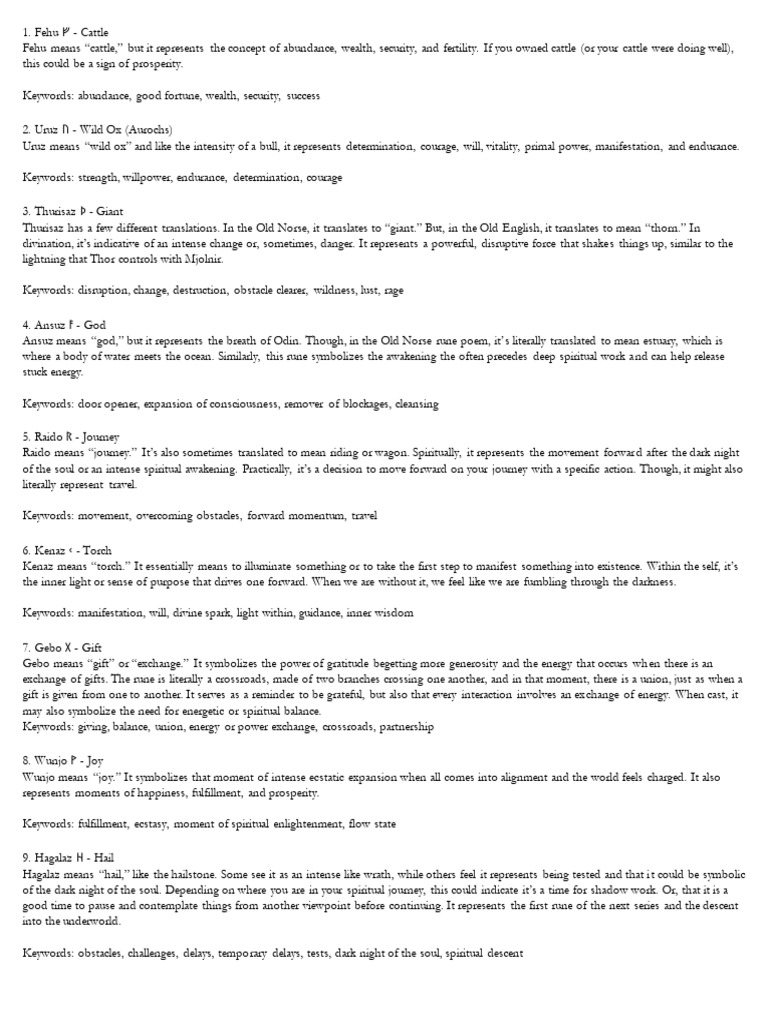 2 Rune Meanings PDF - Merged | PDF | Æsir