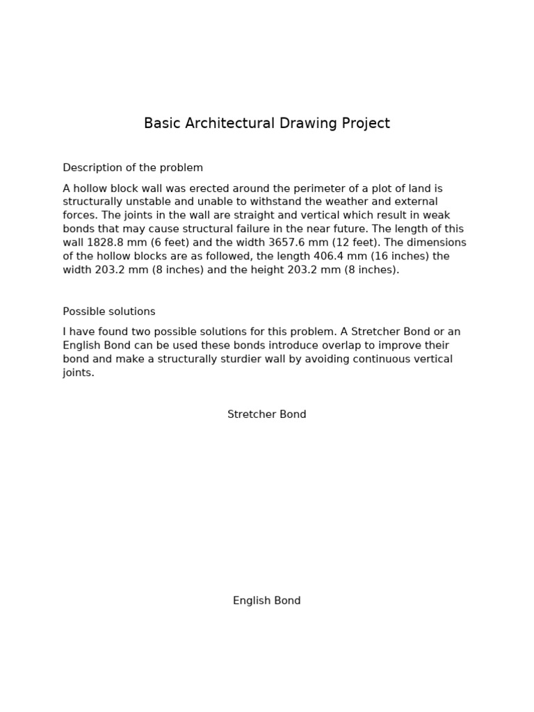 Basic Architectural Drawing Project | PDF