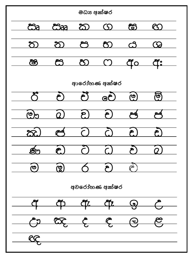 මධ්‍ය අක්ෂර | PDF