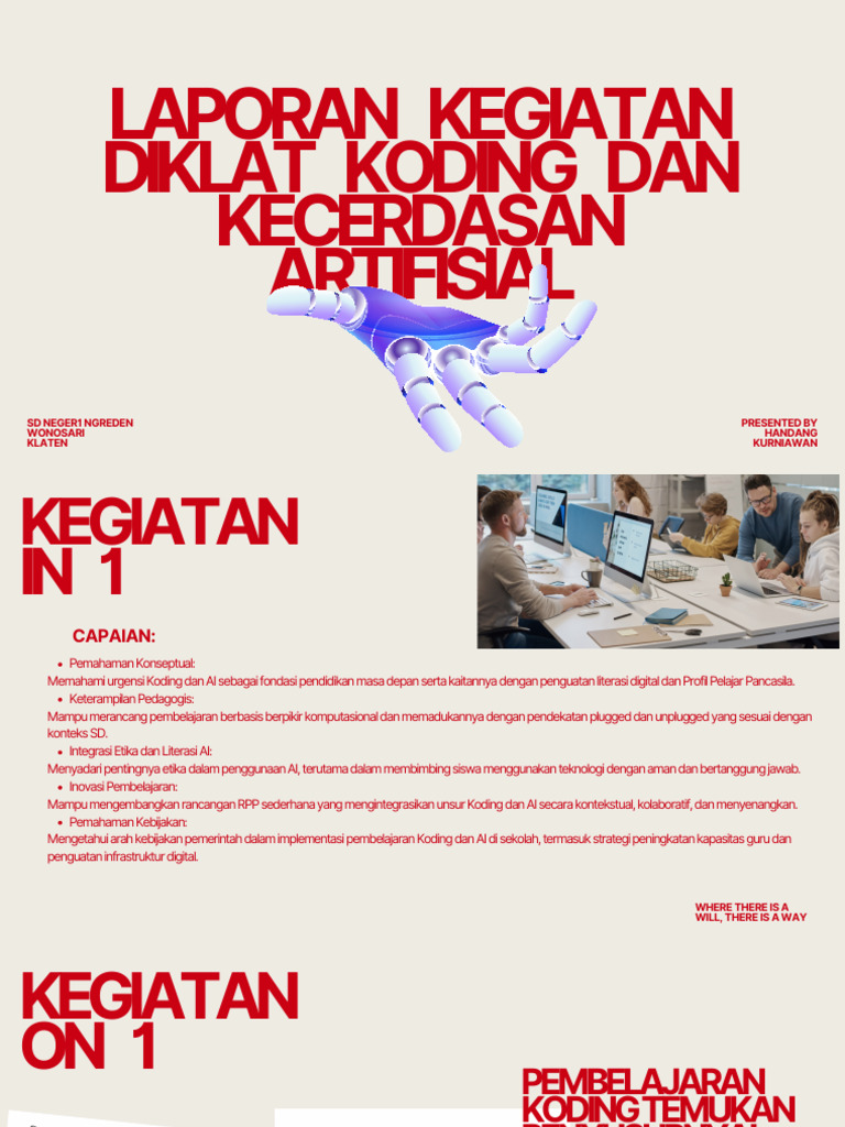 Laporan Kegiatan DIKLAT KODING DAN KECERDASAN ARTIFISIAL | PDF