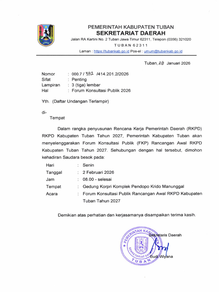 Undangan FKP RKPD 2027 | PDF