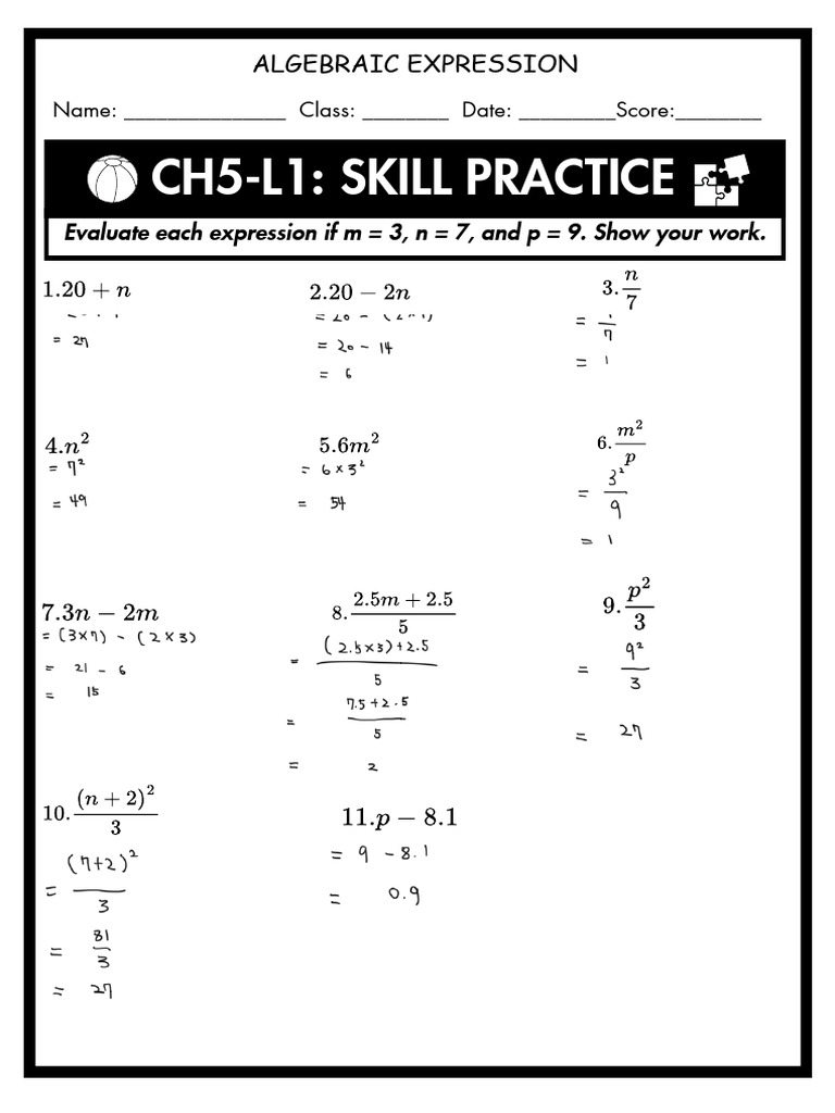 Ch5.1-Skill Practice | PDF