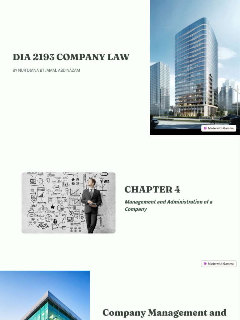 Company Law Chapter 4 | PDF | Fiduciary | Business