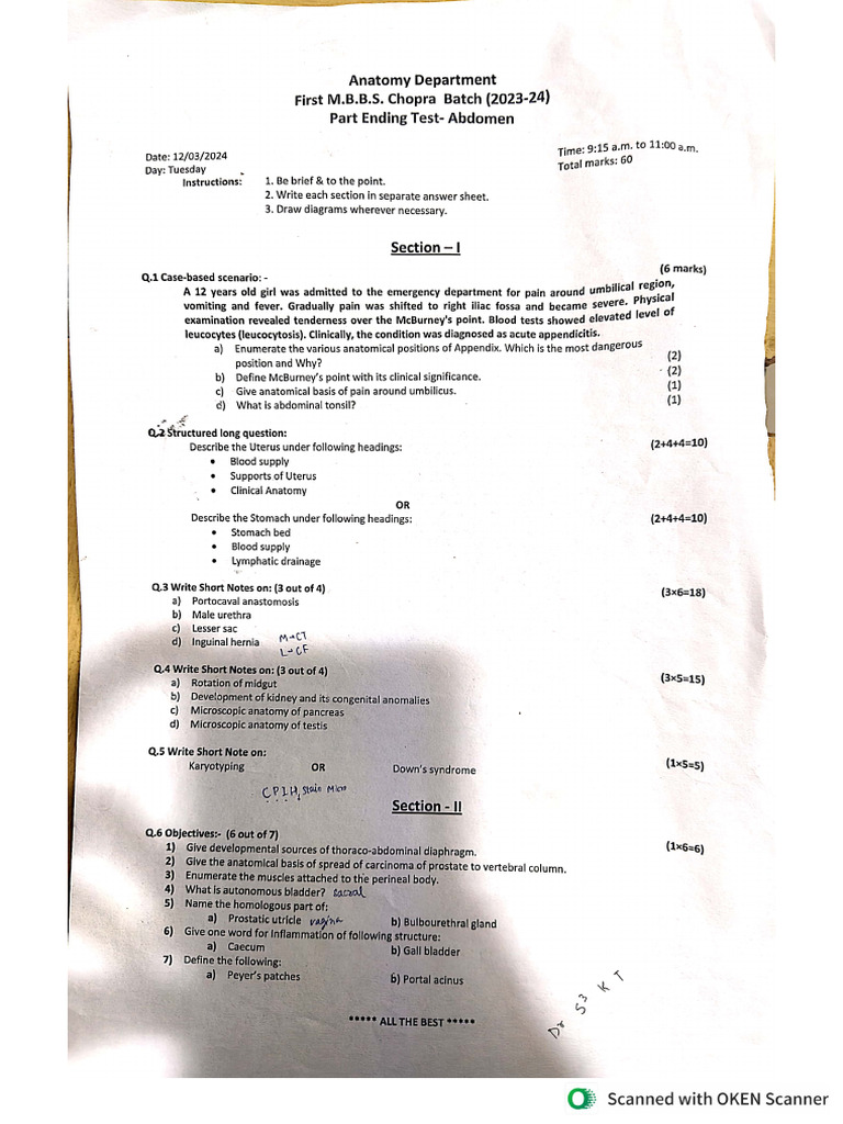 1st Year Paper | PDF