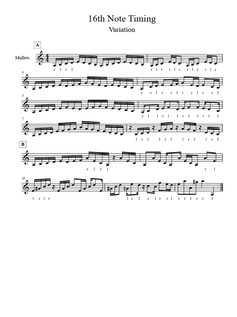 16th Note Timing Variation | PDF