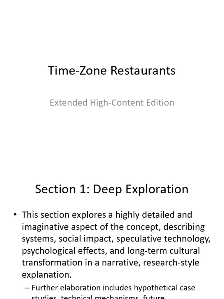 Timezone Restaurant Extended | PDF | Narrative | Science