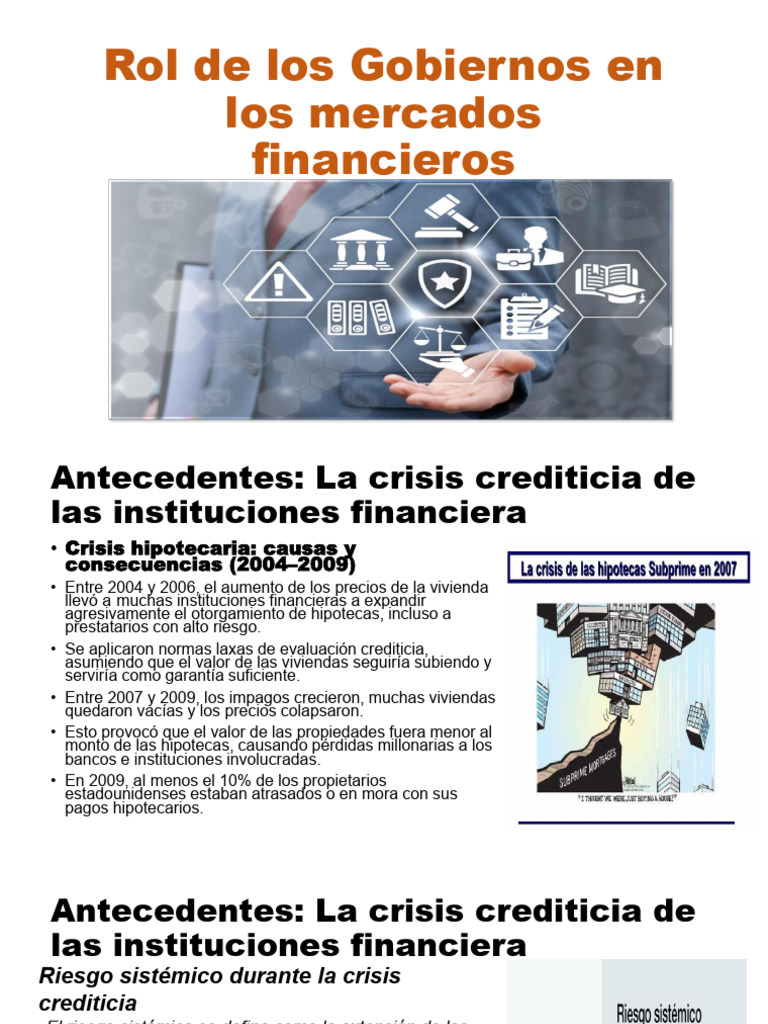 Tema 3. Rol de los Gobiernos en los mercados financieros | PDF | Crisis ...
