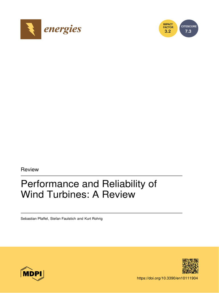 Performance and Reliability of Wind Turbines | PDF
