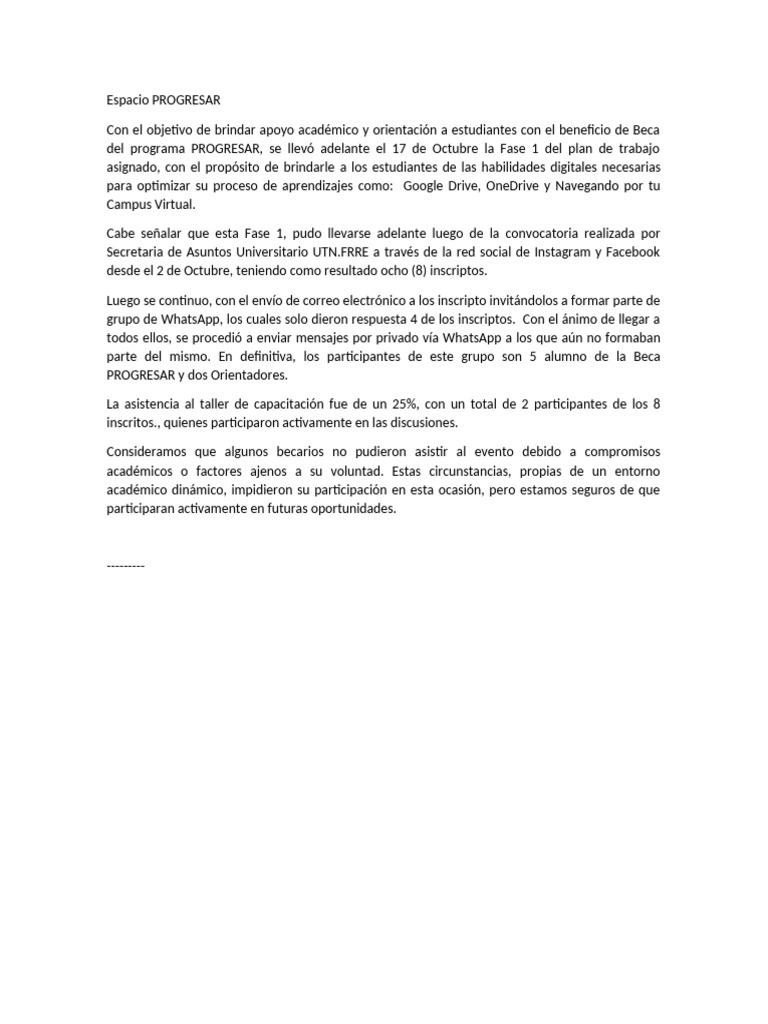 Espacio Progresar | PDF