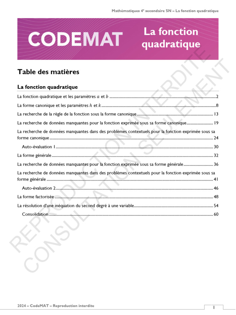 Codemat SN Sec 4 | PDF | Mathématiques