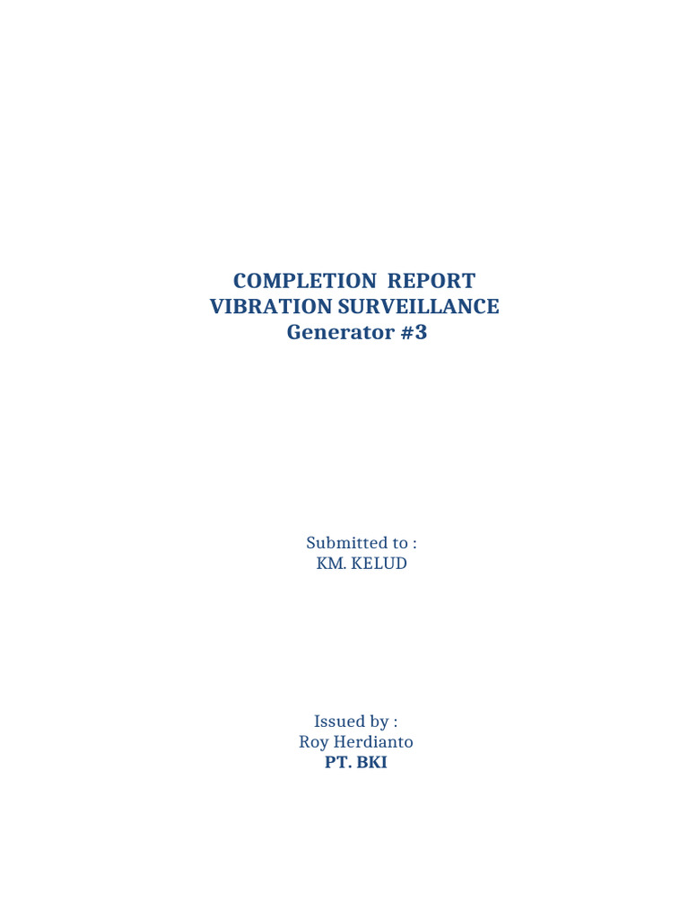 Completion Report KM KELUD, GEN 3 | PDF | Frequency | Mechanical ...