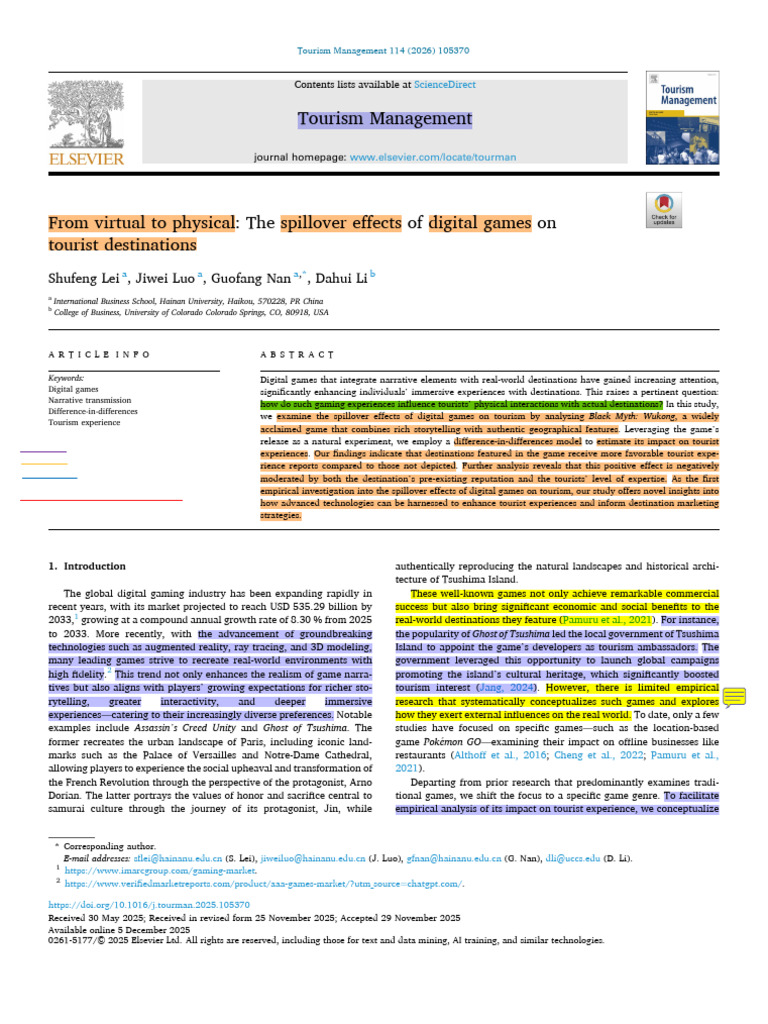 From Virtual To Physical The Spillover Effects of Digital Games On ...