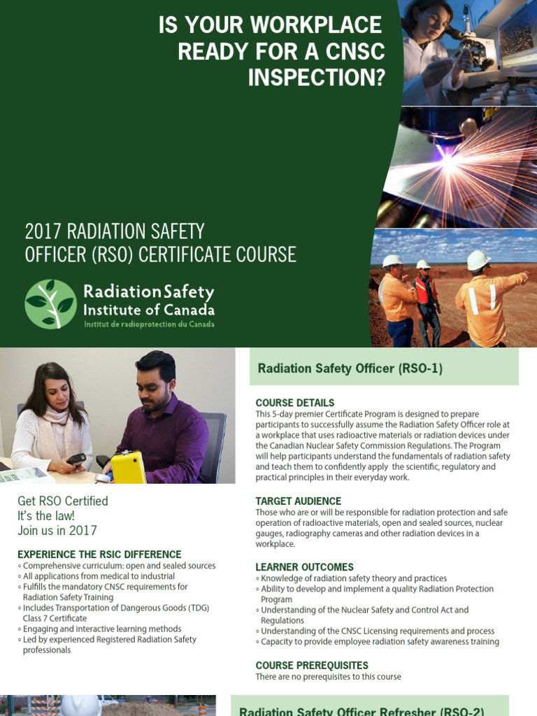 2017rsobrochure - Rad. Safety Inst. Canada. | PDF | Safety | Radiation ...