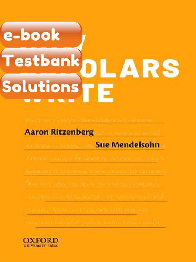 Testbank How Scholars Write 1st Edition Aaron Ritzenberg Download | PDF ...