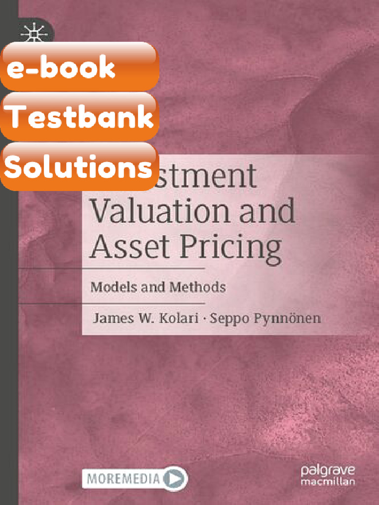 Testbank Investment Valuation and Asset Pricing Models and Methods ...
