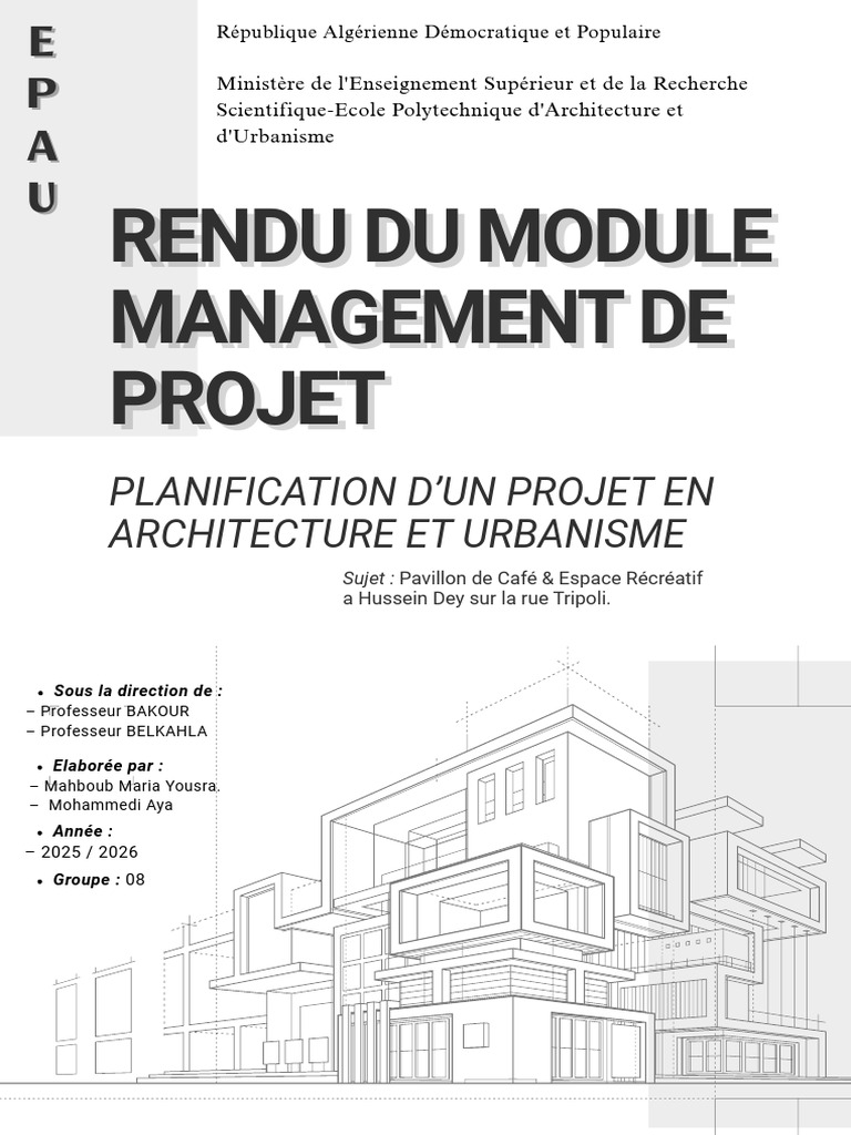 Planification D'un Projet en Architecture Et Urbanisme Rendu | PDF ...
