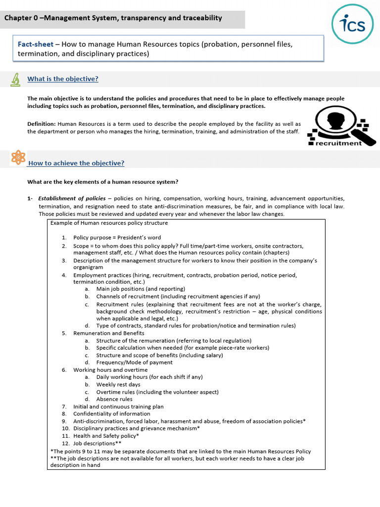 Chapter 0-ICS Social Factsheet How To Manage Human Resources Topics ...