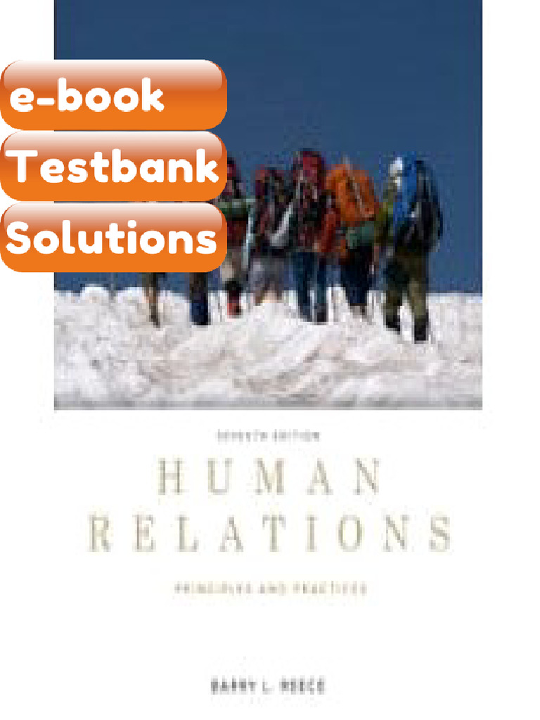 Testbank Human Relations Principles and Practices 7th Edition Ebook Solutions | PDF ...