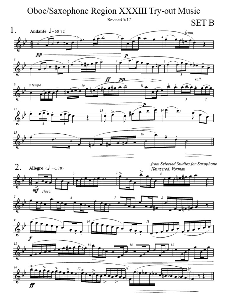 Region 33 Set B Oboe Sax | PDF