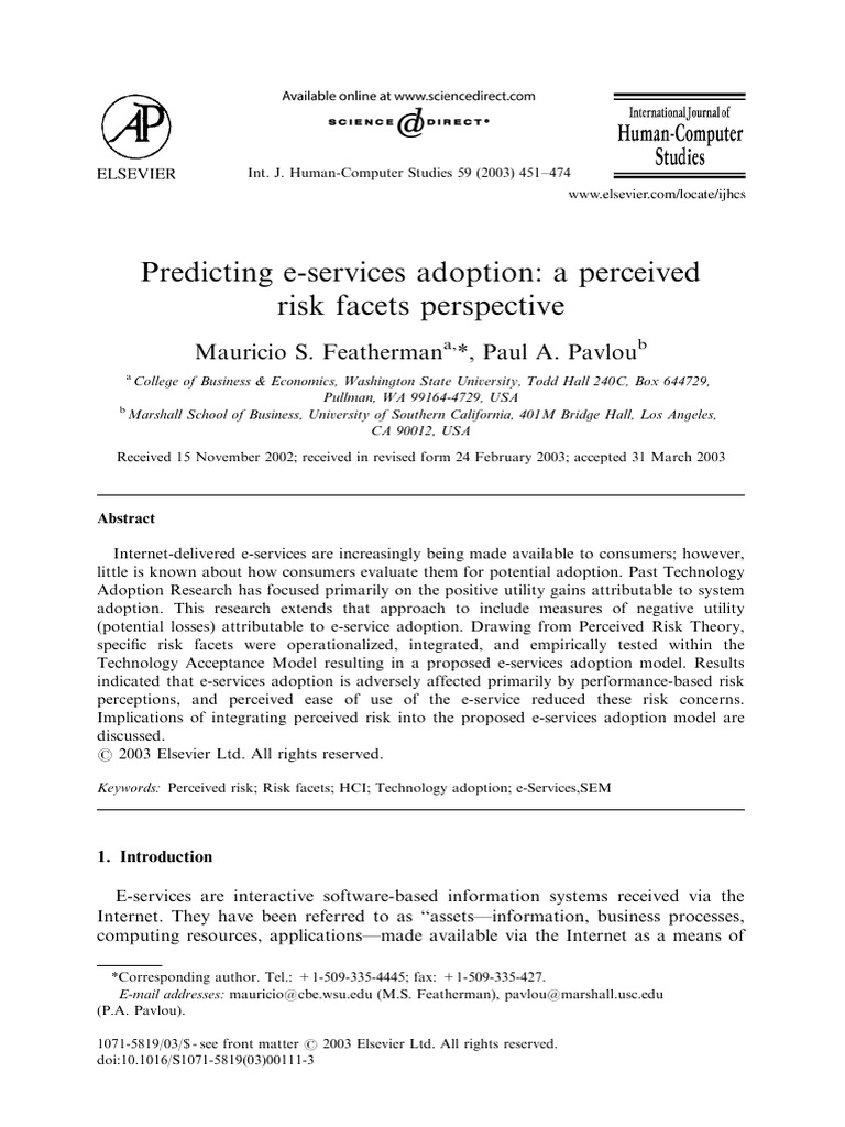 SSRN 2380274 | PDF | Risk | Human–Computer Interaction