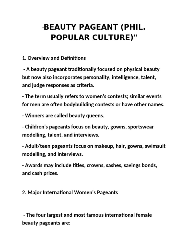 Beauty Pageant Musa Miranda | PDF