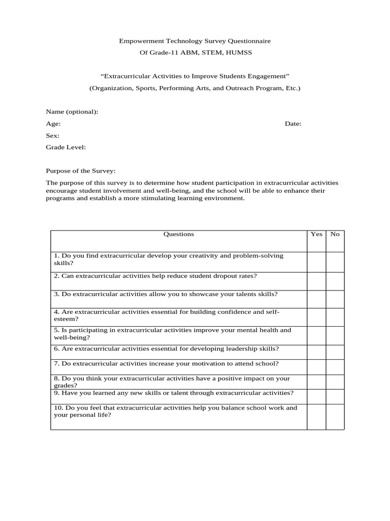 Empowerment Technology Survey Questionnaire | PDF
