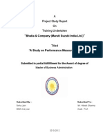 A Project Study Report On Training Undertaken: Bhatia & Company (Maruti Suzuki India LTD
