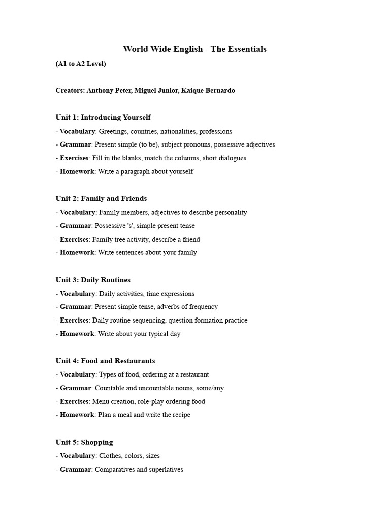 World Wide English | PDF