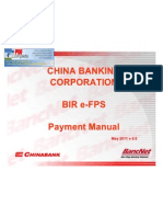 China Banking Corporation Bir E-Fps Payment Manual: May 2011 V 6.0