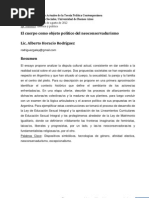 El cuerpo como objeto político del neoconservadurismo Alberto Horacio Rodríguez