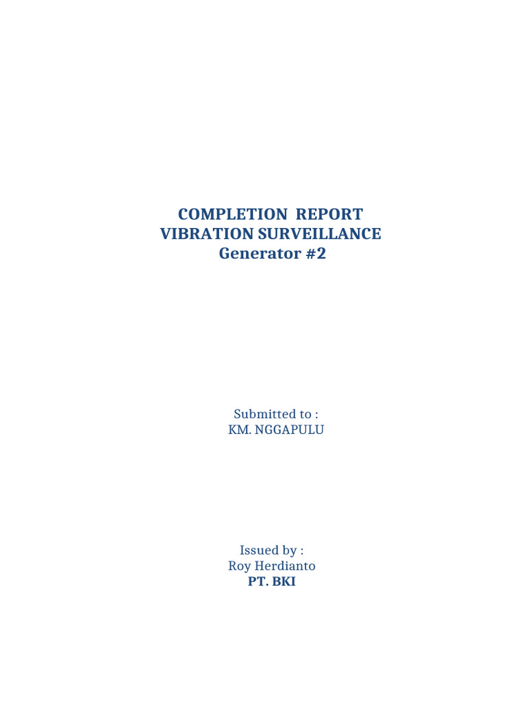 Completion Report KM NGGAPULU, GEN 2. | PDF | Machines | Mechanical ...