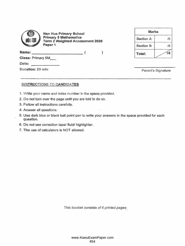 2025 P5 Math 65 | PDF