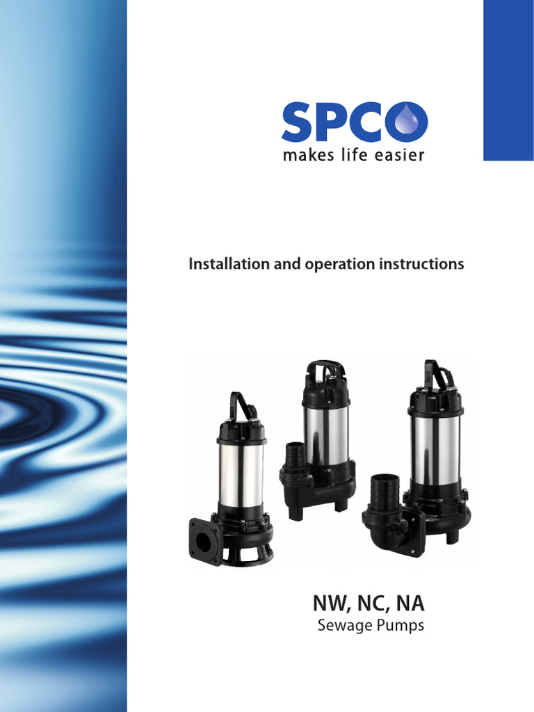 Swisspump Sewage ServiceManual | PDF | Electromagnetic Compatibility | Pump
