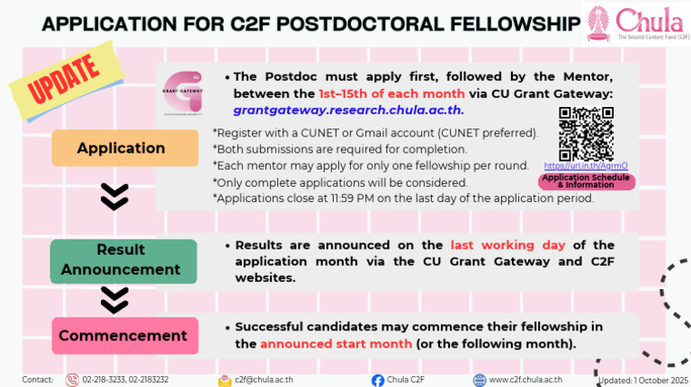 Application For C2F Postdoctoral Fellowship Updated 1 Oct 2025 | PDF
