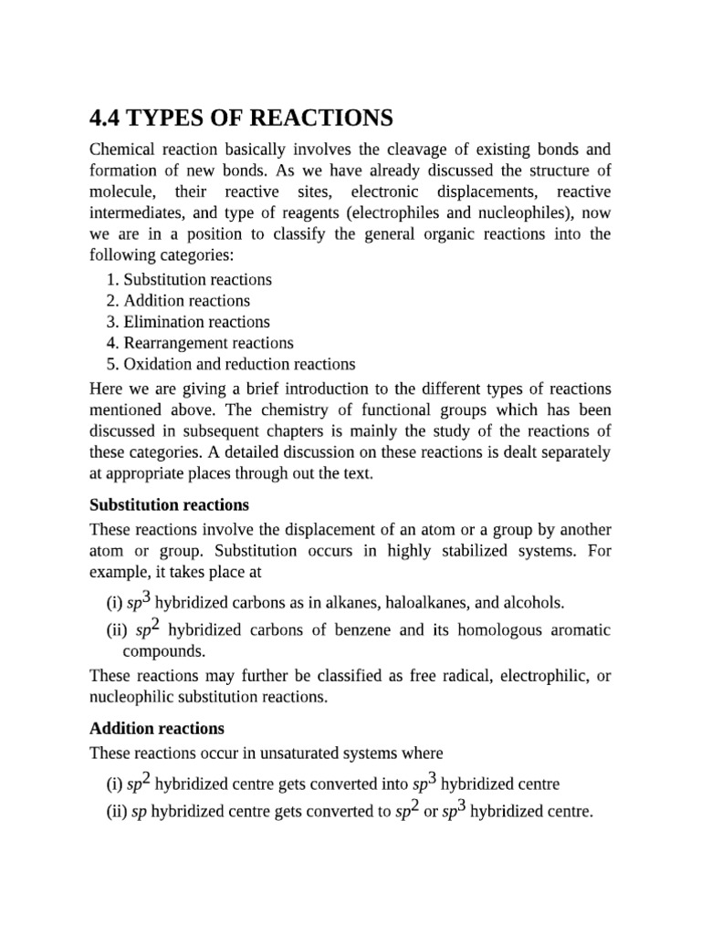8 Types of Reactions | PDF