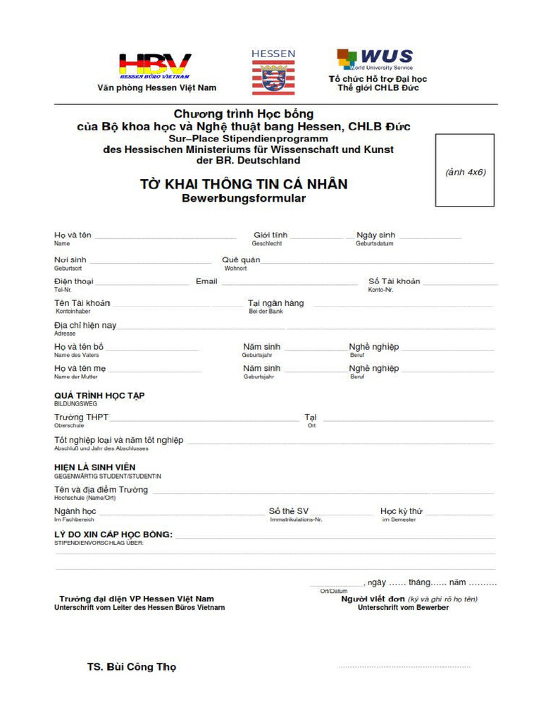To Khai Thong Tin CA Nhan | PDF