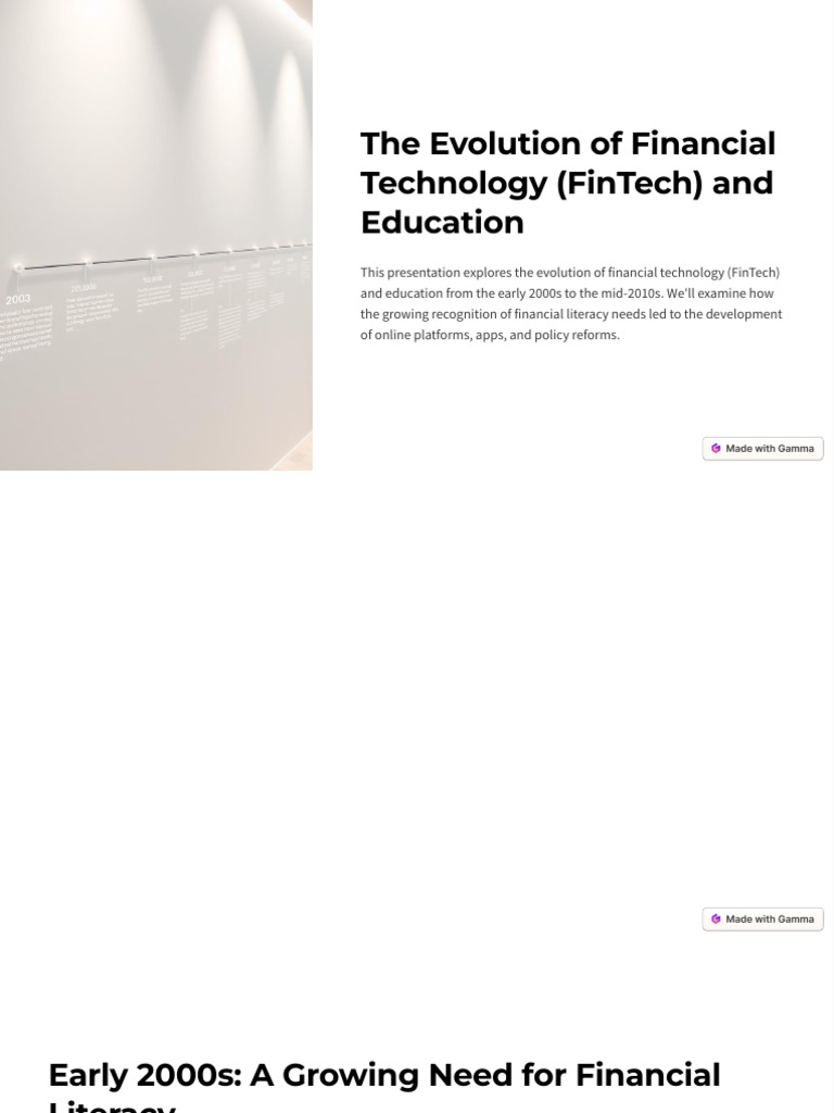 The Evolution of Financial Technology FinTech and Education | PDF ...