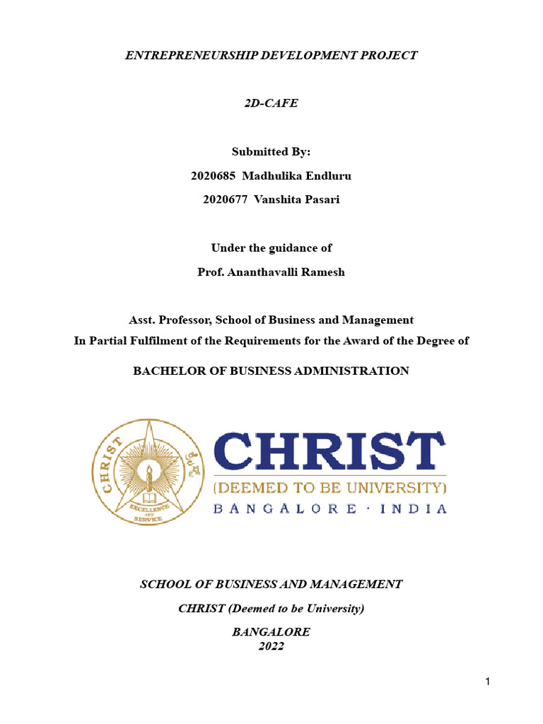 Ed Project Sample Report | PDF | Restaurants | Marketing