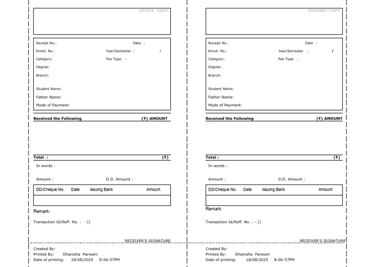 FeesReceipt 1755527816935 | PDF