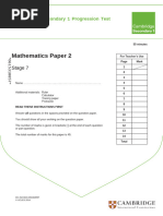 Stage 7 Maths Progression Test | PDF | Elementary Mathematics | Mathematics