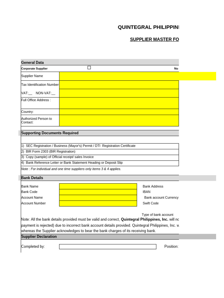 Supplier Master | PDF | Banks | Receipt