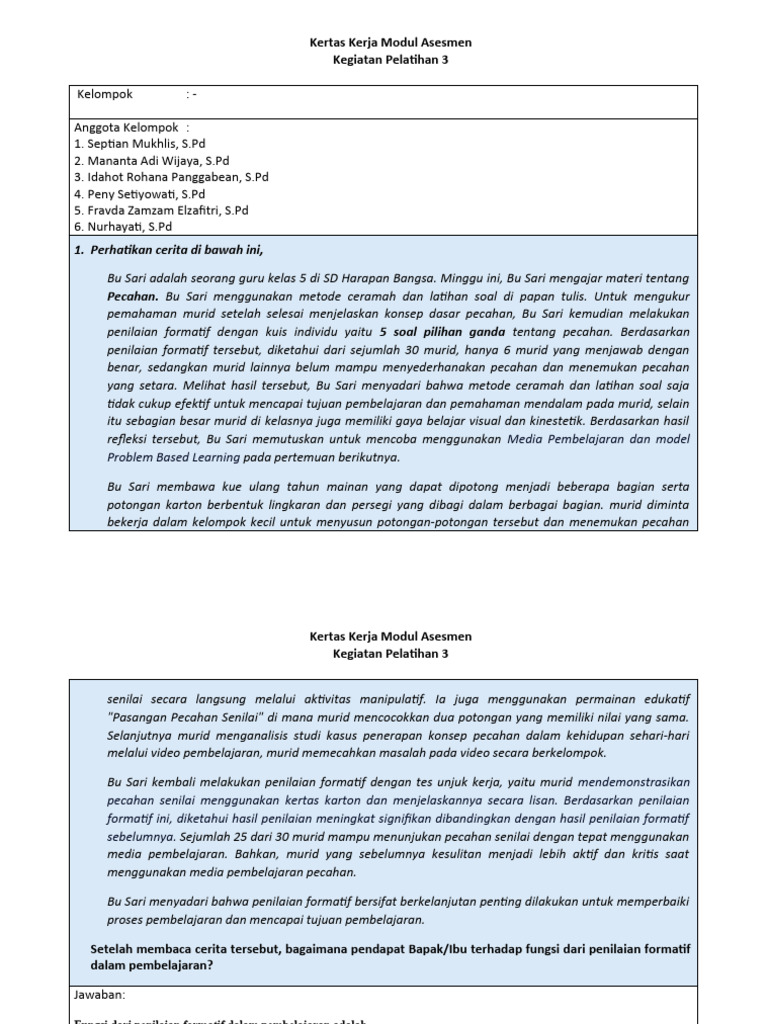 Kertas Kerja Modul 4 KP3 | PDF