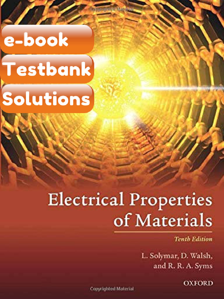 Testbank Electrical Properties of Materials 10th Edition Download | PDF ...