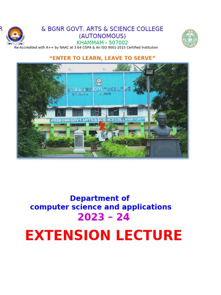 Extension Lecture Conducted & Delivered 2023-2024 | PDF | Software ...