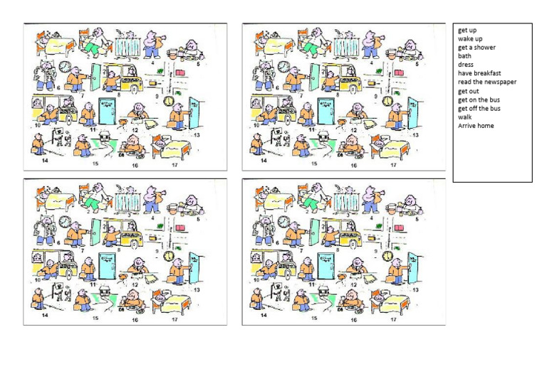 Daily Routines Cartoon 4 | PDF