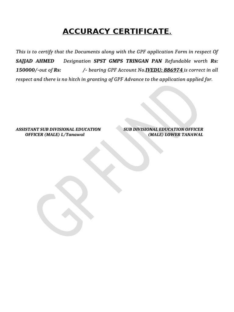 GP Fund Application | PDF