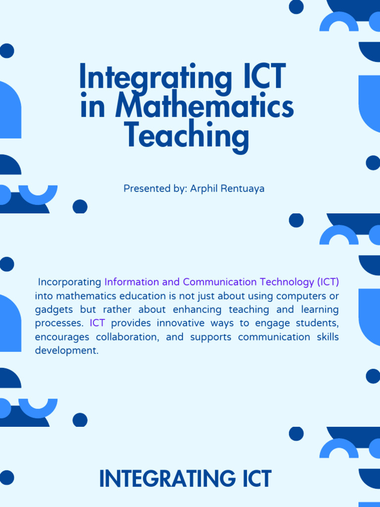 Integrating ICT in Mathematics Teaching | PDF | Educational Technology ...