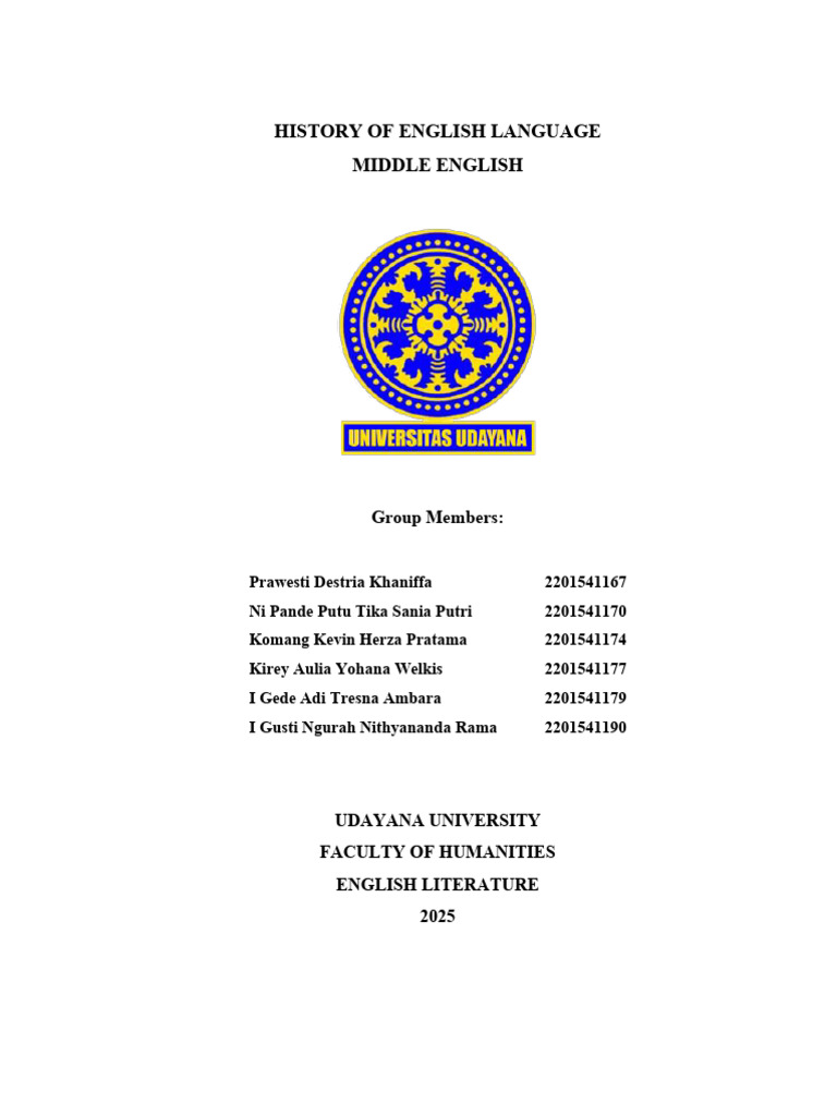 Group 4 - Middle English Paper | PDF | English Language | Poetry